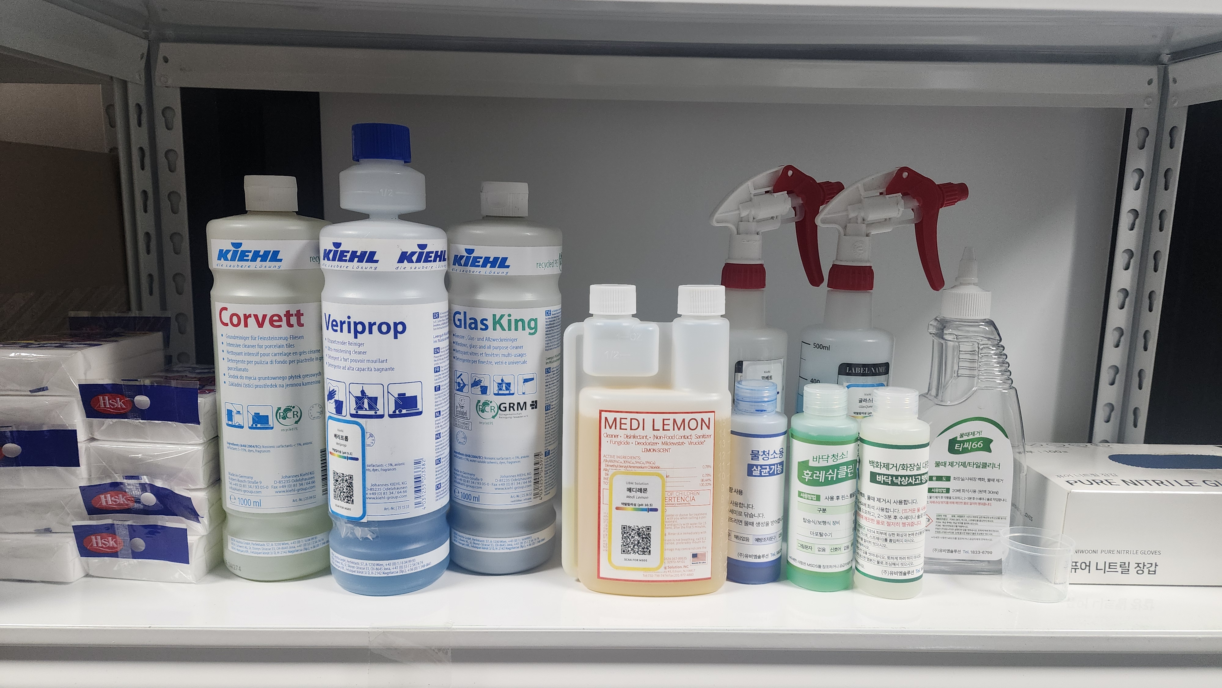 파주 병원청소 전문 세정제 — KIEHL Corvett·Veriprop·Glas King, UBM 메디레몬 실제 사용 현장